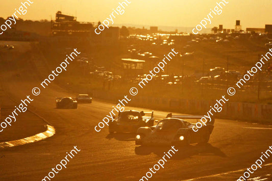 1983 Castrol 1000 dusk Gunston Porsche 956 and Tiga (courtesy Roger Swan)