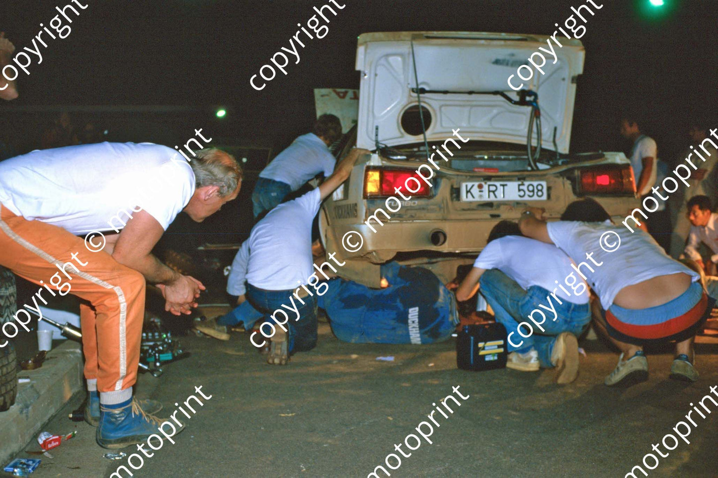 1983 Ivory Coast 3 Bjorn Waldegard, Hans Thorszelius Toyota Celica night service (courtesy Roger Swan) (10)