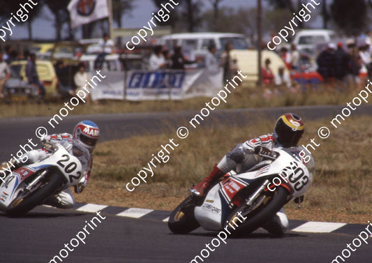 1983 Killarney 202 Mario Rademeyer 203 Jimmy Rodger Yamahas TZ250 (Colin Watling Photographic)