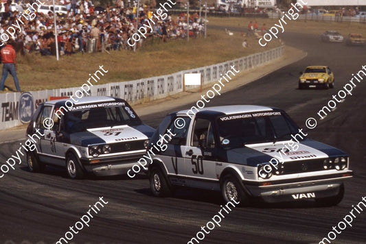 1983 Kya Apr Gp 1 V50 Sarel van der Merwe V51 Geoff Mortimer Golf 1800 GTi (courtesy Roger Swan) (2)