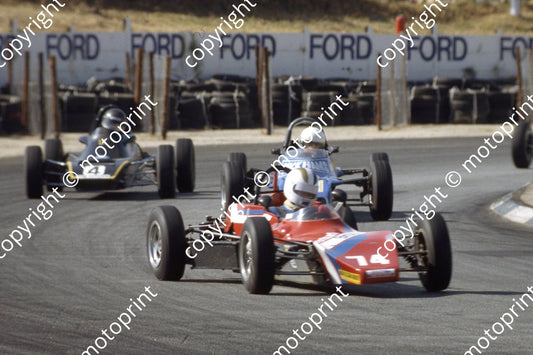 1983 Kya Aug FF 74 Graham Blankfield Royale RP21 23 Peter Kaufman Van Diemen RF82 4 Roley Noffke Ray 82F (courtesy Roger Swan)