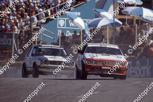 1983 Kya Repl Day Gp 1 T4 Paolo Cavalieri Alfa GTV6 V51 Geoff Mortimer Golf GTi (courtesy Roger Swan)