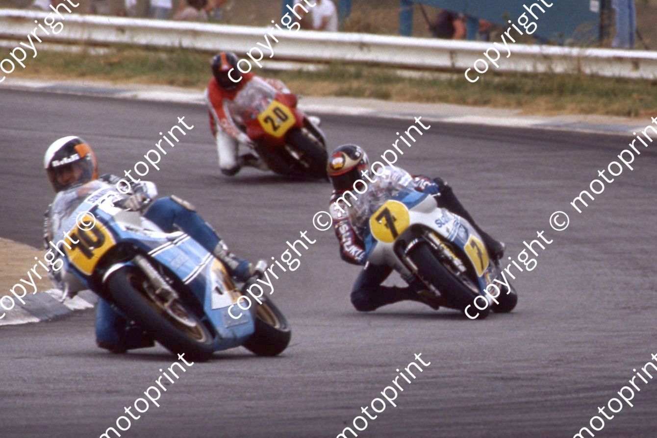 1983 MC SA GP 500 10 M Fontan Yamaha 7 B Sheene Suzuki 20 J Ekerold Cagiva  (permission Roger Swan)