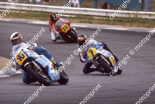 1983 MC SA GP 500 10 M Fontan Yamaha 7 B Sheene Suzuki 20 J Ekerold Cagiva  (permission Roger Swan)
