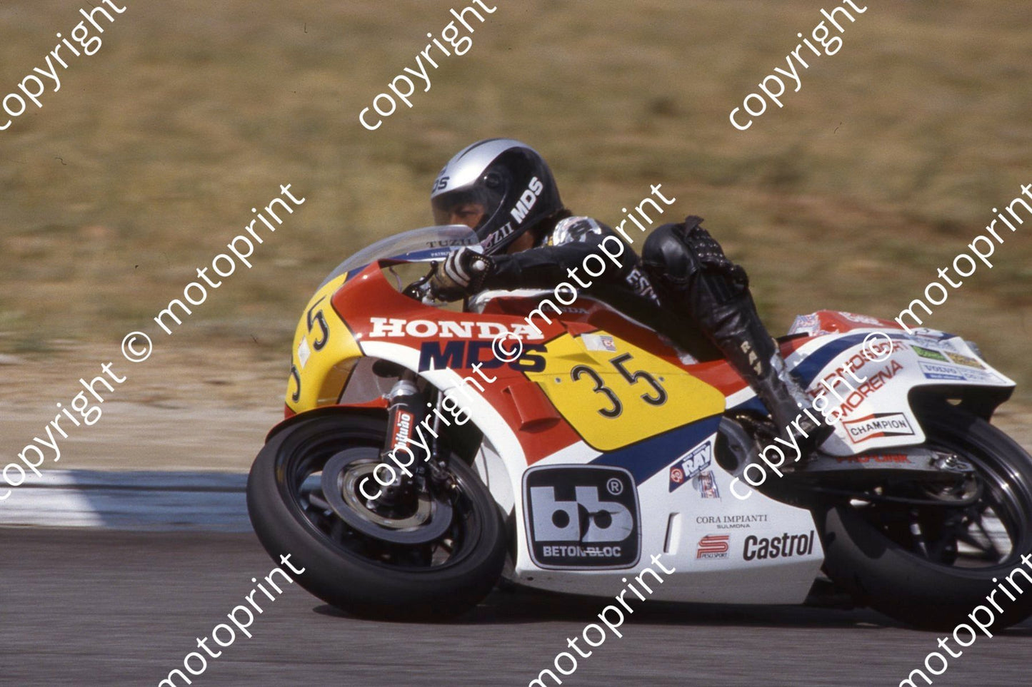1983 MC SA GP 500 35 Corrado Tuzii Honda  (permission Roger Swan)
