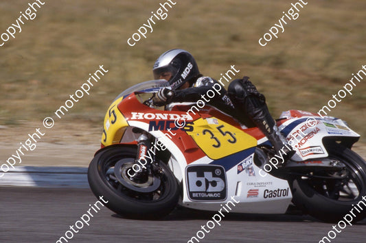 1983 MC SA GP 500 35 Corrado Tuzii Honda  (permission Roger Swan)
