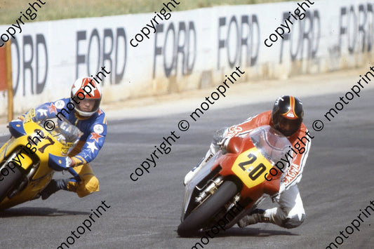 1983 MC SA GP 500 37 Gary Lingham Suzuki 20 J Ekerold Cagiva  (permission Roger Swan)