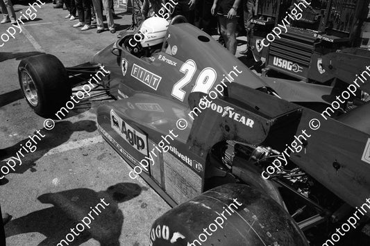 1983 SA GP 28 Rene Arnoux Ferrari 126C3 (permission Malcolm Sampson Motorsport Photography) )