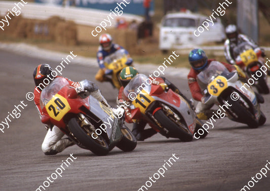 1983 SA GP 500cc 20 Jon Ekerold Cagiva 11Virginio Ferrari Cagiva 38 Leando Becheroni Suzuki (Colin Watling Photographic) (5)