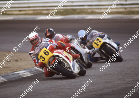 1983 SA GP 500cc 36  Maurizio Massimiani Honda, 20 Jon Ekerold Cagiva 17 Gustav Reiner Suzuki(Colin Watling Photographic) (9)