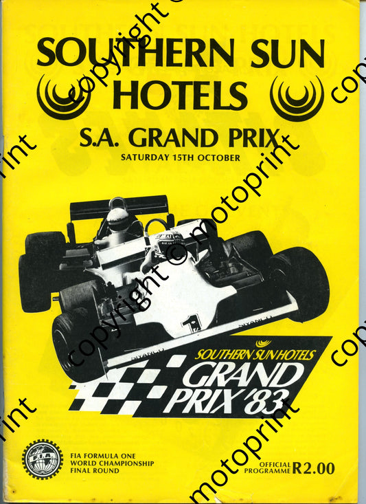 1983 SA GP; driver car profiles prog070