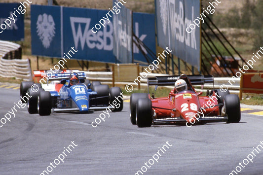 1983 SS SA GP 28 Rene Arnoux Ferrari 32 Piercarlo Ghinzani Osella (Courtesy Roger Swan) 179