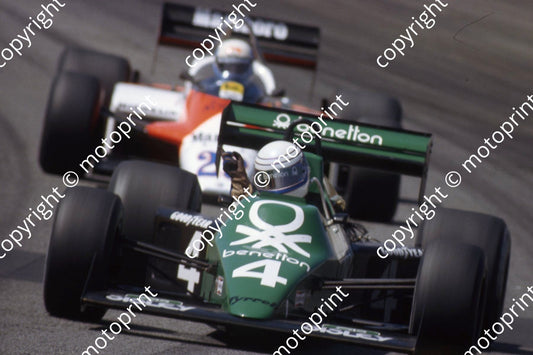 1983 SS SA GP 4 Danny Sullivan Tyrrell 012 signals Mauro Baldi(Courtesy Roger Swan) (3)