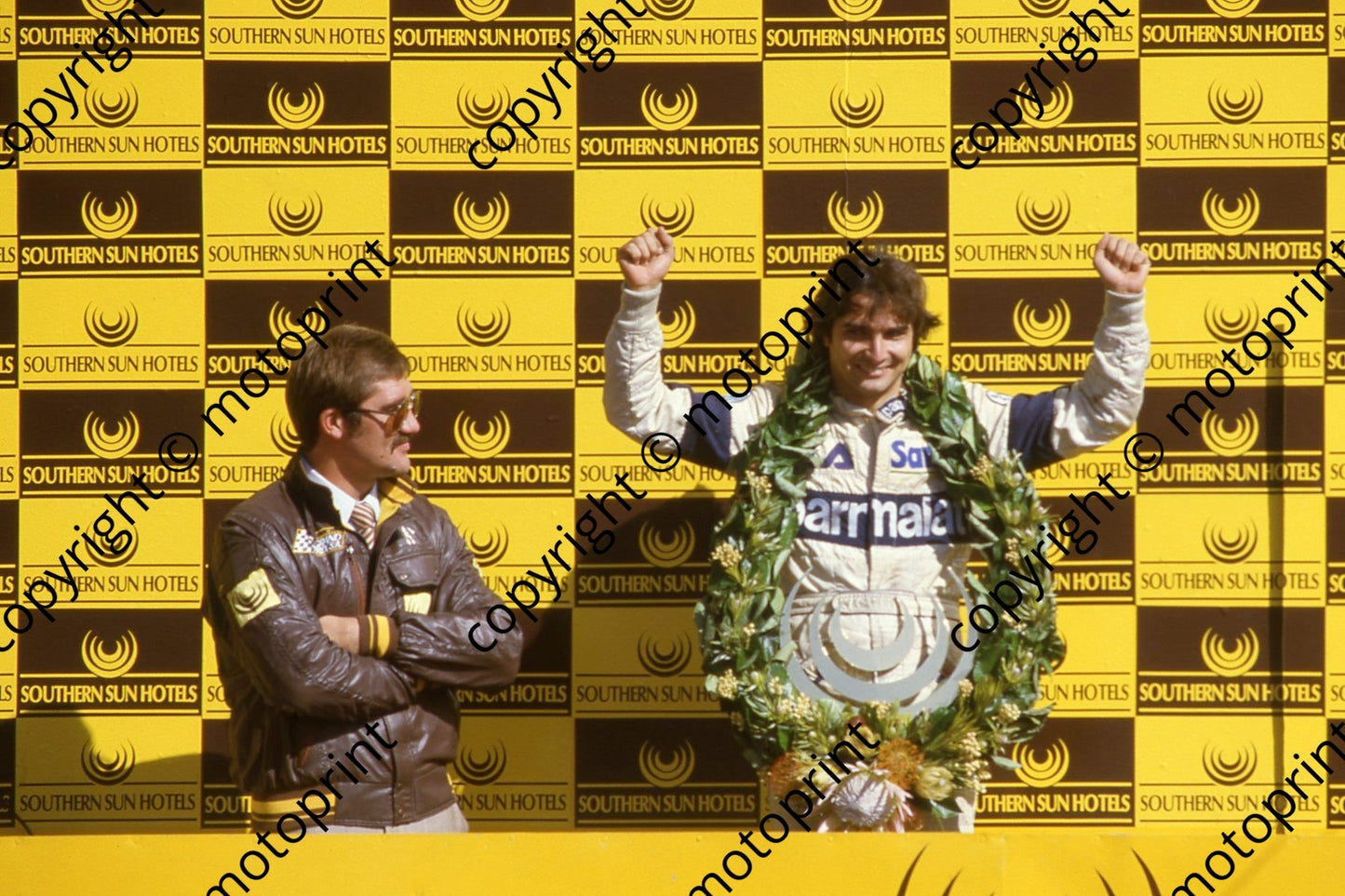1983 SS SA GP podium Nelson Piquet world Champion (Courtesy Roger Swan) 609