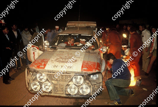 1983 Safari 1 Michele Mouton, Fabrizia Pons Audi Quattro A1 night service (courtesy Roger Swan) (13)
