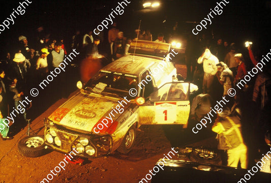 1983 Safari 1 Michele Mouton, Fabrizia Pons Audi Quattro A1 night service (courtesy Roger Swan) (18)