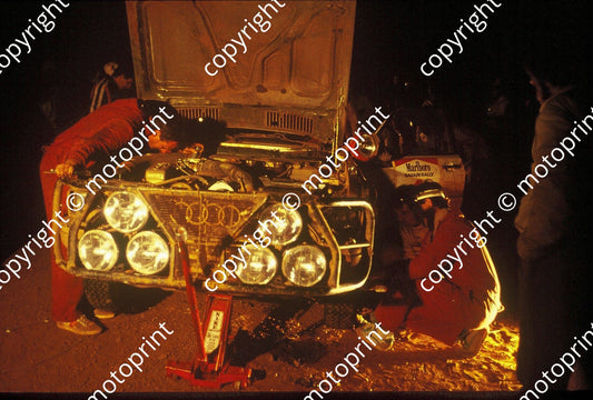1983 Safari 1 Michele Mouton, Fabrizia Pons Audi Quattro A1 night service (courtesy Roger Swan) (19)