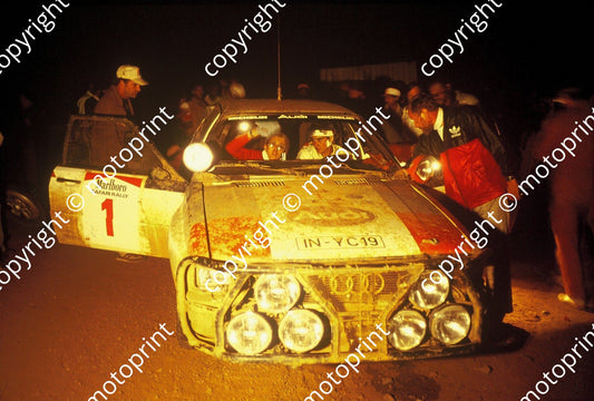 1983 Safari 1 Michele Mouton, Fabrizia Pons Audi Quattro A1 night service (courtesy Roger Swan) (34)