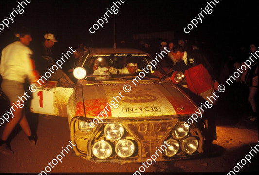 1983 Safari 1 Michele Mouton, Fabrizia Pons Audi Quattro A1 night service (courtesy Roger Swan) (43)