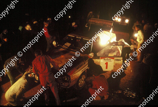 1983 Safari 1 Michele Mouton, Fabrizia Pons Audi Quattro A1 night service (courtesy Roger Swan) (7)