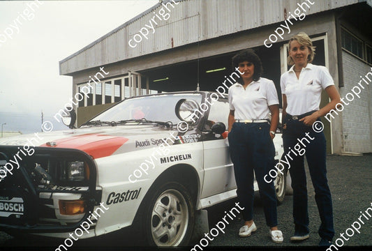 1983 Safari 1 Michele Mouton, Fabrizia Pons Audi Quattro A1 scrutineering (courtesy Roger Swan) (2)