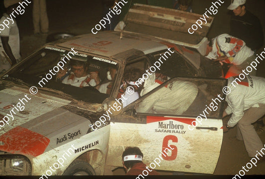 1983 Safari 6 Hannu Mikkola, Arne Hertz Audi Quattro A1 night service (courtesy Roger Swan)  (6)