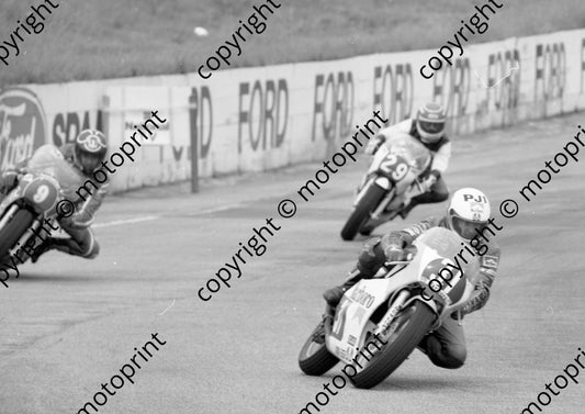 1984 SA GP 250 31 Wayne Rainey Yamaha 9 Jean-Louis Guignabodet Yamaha 29 Mario Rademeyer Yamaha (Colin Watling Photographic) (122)