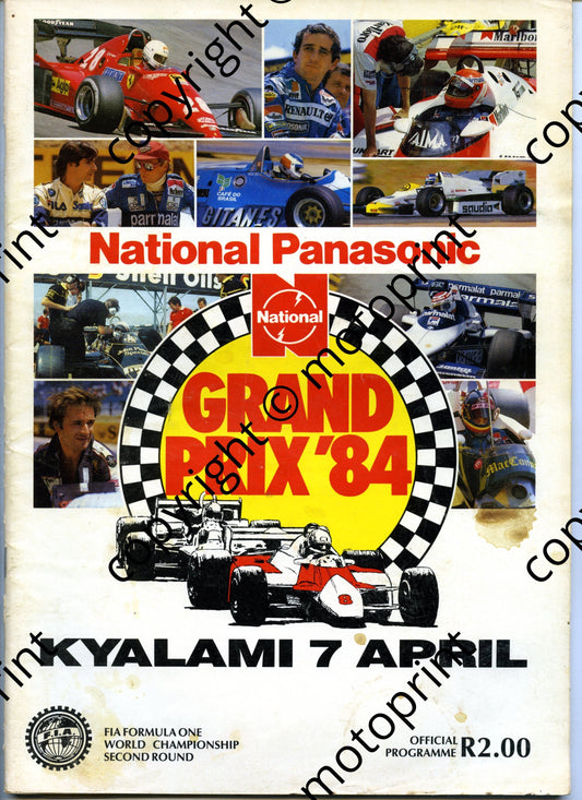 1984 SA GP; driver car profiles some colour