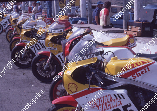 1985 Aldo MC Shell Suzuki line up (Colin Watling Photographic) 322 (100)