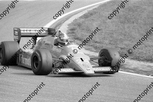 1985 Brands European GP 24 Huub Rothengatter Osella FA1G NOTE  LEFT FRONT TYRE (Colin Watling Photographic) (32)
