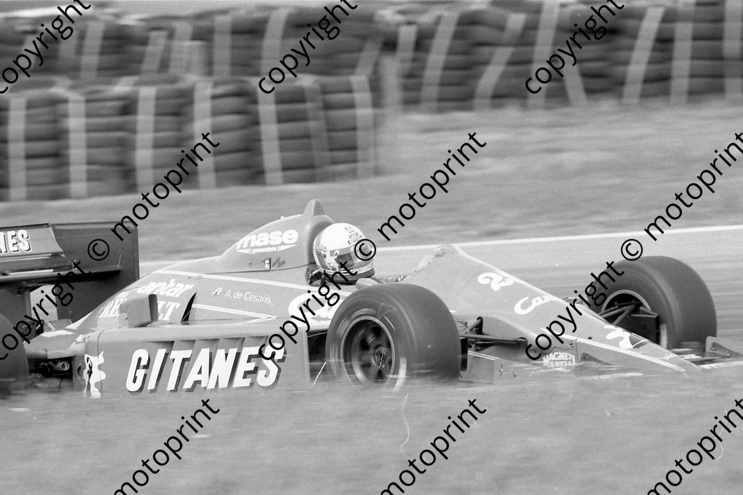 1985 Brands European GP 25 Andrea de Cesaris Ligier Renault JS25 (Colin Watling Photographic) (213)