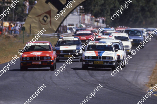 1985 Castrol 6 hr Nov 1st lap BMW323 red Heunis. Joubert, white Goddard, Smith (courtesy Roger Swan)(33)
