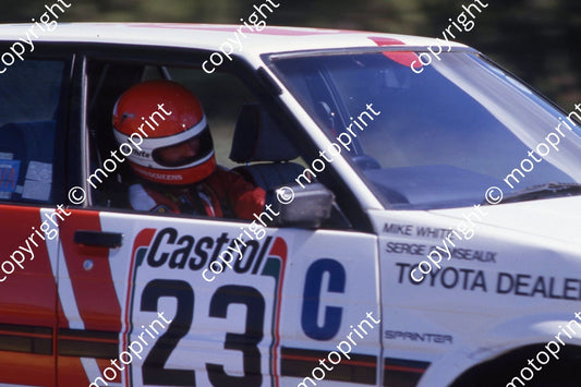 1985 Castrol 6 hr Nov 23 Toyota Sprinter Gle Mike White Serge Damseaux (courtesy Roger Swan)(7)
