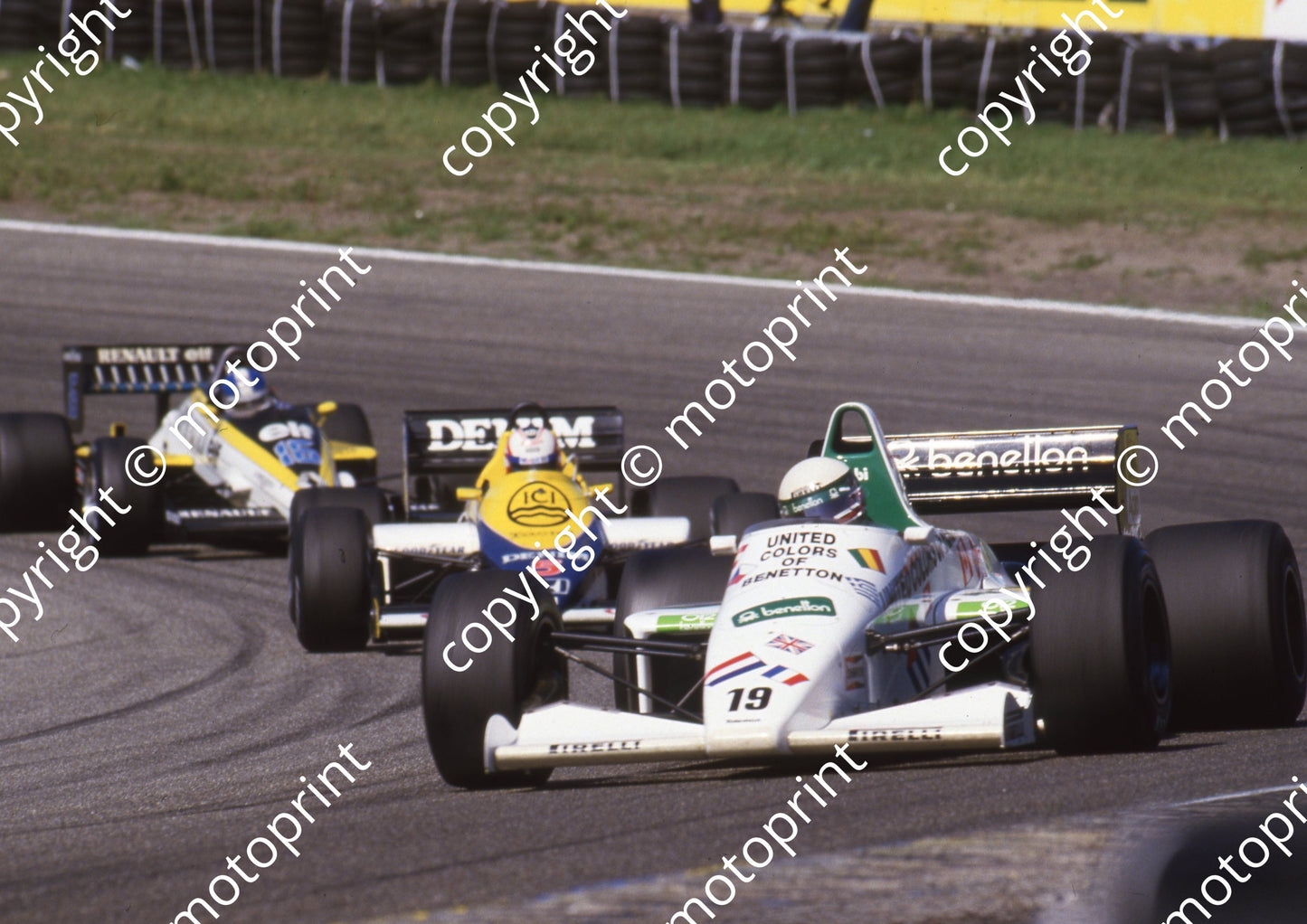 1985 Dutch GP 19 Teo Fabi Toleman, Mansell Williams, Warwick Renault (Colin Watling Photographic) (7)