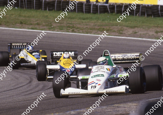 1985 Dutch GP 19 Teo Fabi Toleman, Mansell Williams, Warwick Renault (Colin Watling Photographic) (7)