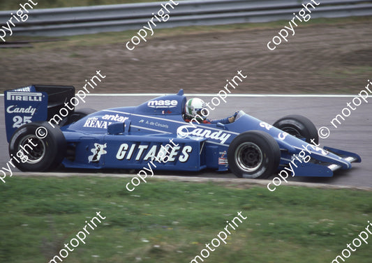 1985 Dutch GP 25 Andrea de Cesaris Ligier Renault JS25 (Colin Watling Photographic) (3)