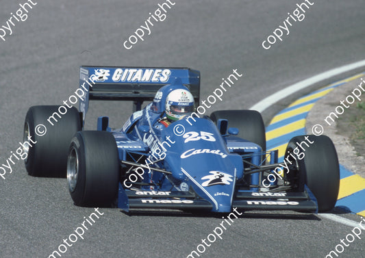 1985 Dutch GP 25 Andrea de Cesaris Ligier Renault JS25 (Colin Watling Photographic) (7)