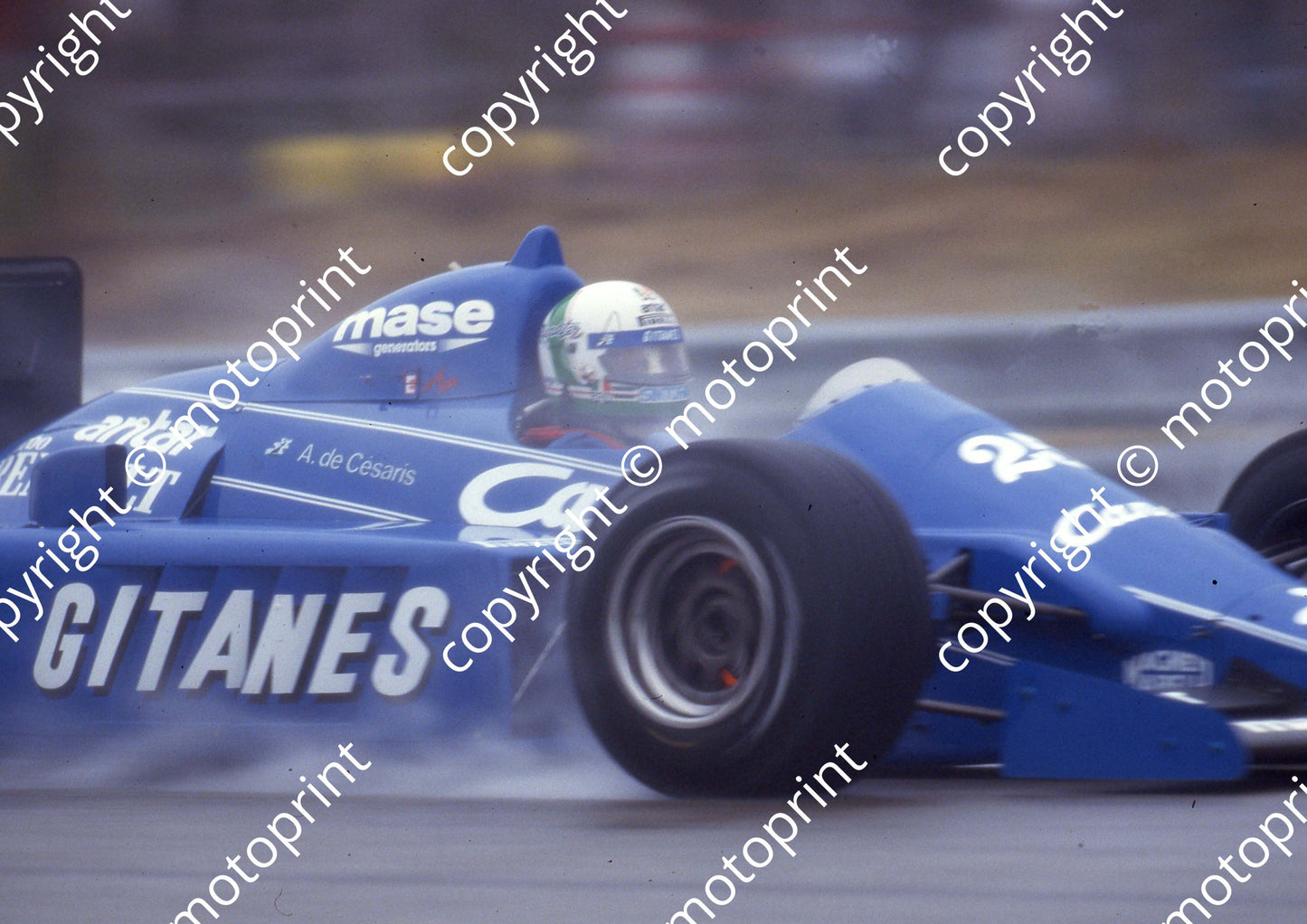 1985 Dutch GP 25 Andrea de Cesaris Ligier Renault JS25 practice (Colin Watling Photographic) (5)