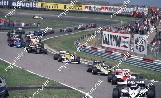 1985 Dutch GP 6 Rosberg Williams FW10 8  Surer Brabham BMW BT54 15 Tambay REnault RE60 5 Mansell Williams FW10 Colin Watling Photographic) (35)