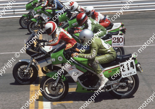 1985 Killarney MC 214 Gary Thomas 210 Mike Ramsay Kawasaki KR250s (Colin Watling Photographic) (3) - Copy