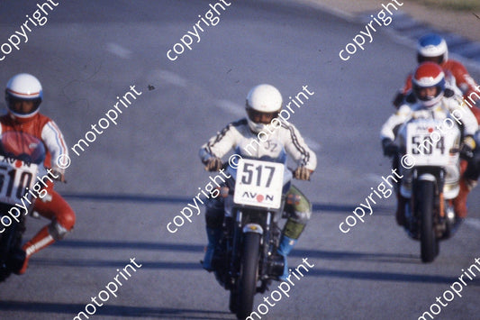 1985 Kya Avon Ford Autm 517 J Zacharioudakis Kawasaki ZX550 504 Glenn Williams Honda CBX550  (courtesy Roger Swan)