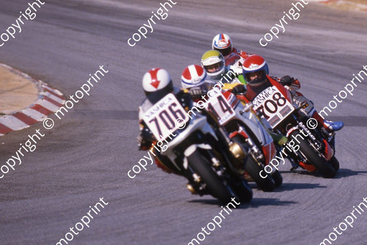 1985 Kya MC 706 Gavin Ramsay Suzuki 714 Glenn Williams Yamaha focus on 708 Dave Estment Honda (courtesy Roger Swan) (22)