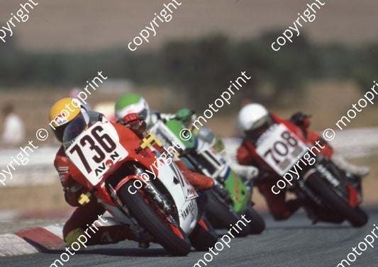 1985 Kya MC 736 Russell Wood Yamaha RZ500 702 Dave Hiscock Suzuki SE Katana (Colin Watling Photographic) 322 (83)