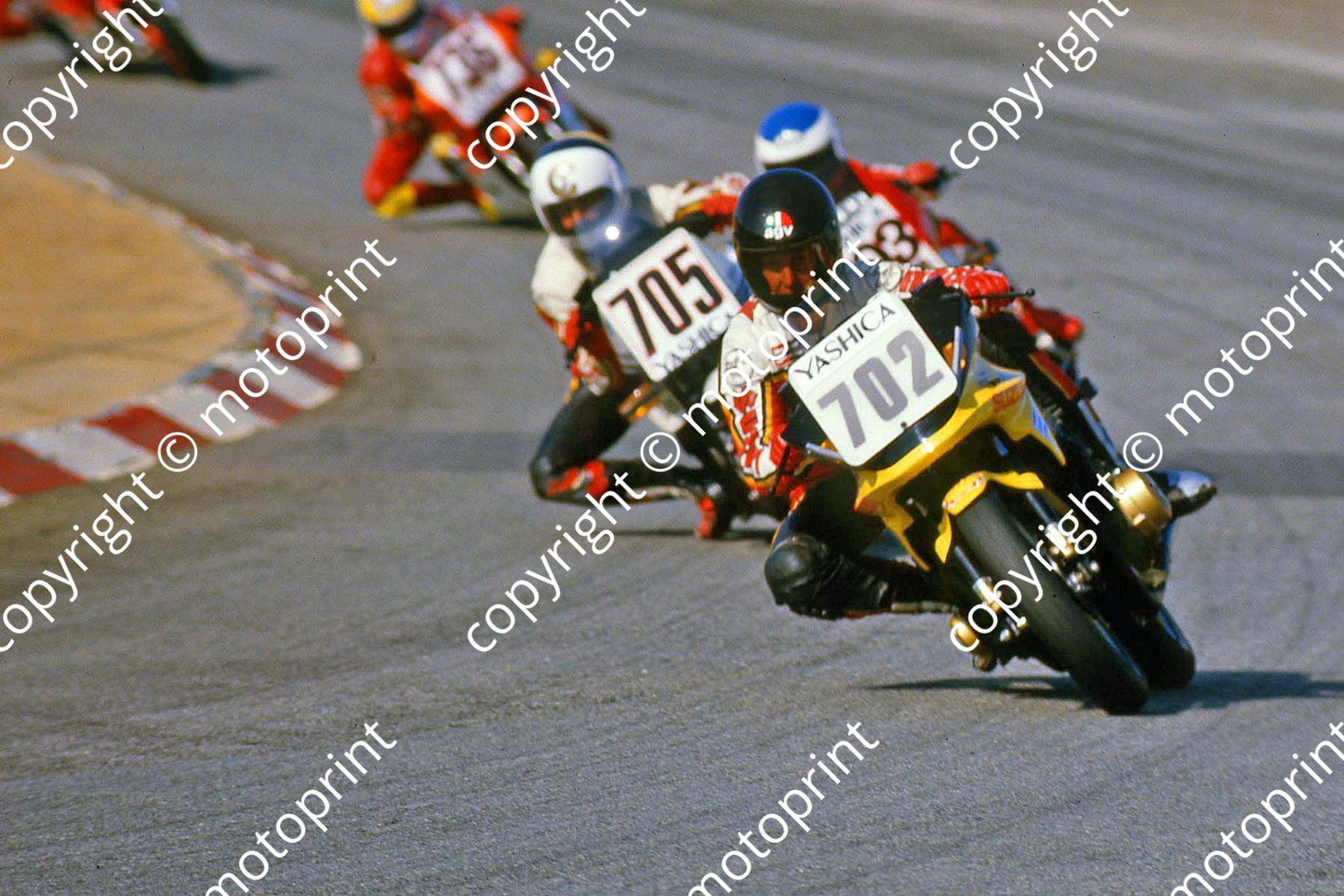 1985 Kya MC Oggi Jan 702 Dave Hiscock Suzuki SE Katana, 705 John Clark GSX750 (courtesy Roger Swan) ed