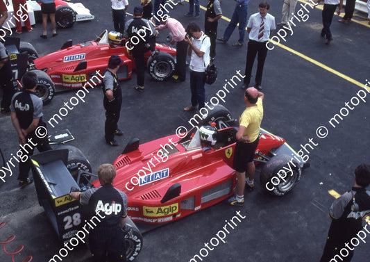1985 SA GP 28 Stefan Johansson 27 Michele Alboreto Ferrari 156-85s (Colin Watling Photographic) (4)