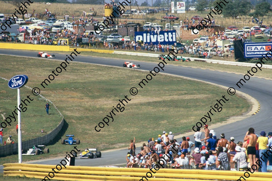 1985 SA GP dead cars two Alfas, Osella, Toleman (courtesy Roger Swan) (195)