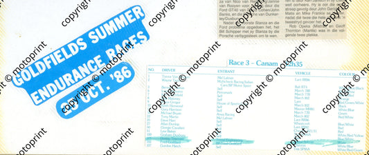 1986 Goldfields CanAm F2 entrry