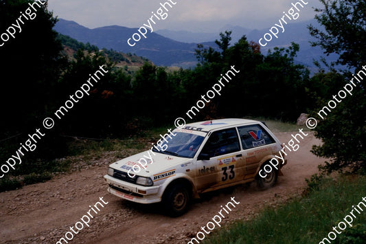 1987 Acropolis 33 Manolis Panagiotopoulos, Nikos Panou Toyota Starlet (courtesy Roger Swan) (198)