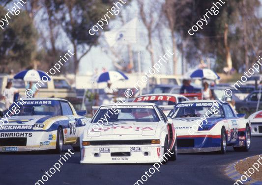 1987 Killarney WEsbank 17 Serge Damseaux Celica, 16 Frank Fowles Mazda RX7 13  Paddy DRiver Mazda RX7 (Colin Watling Photographic) (55)