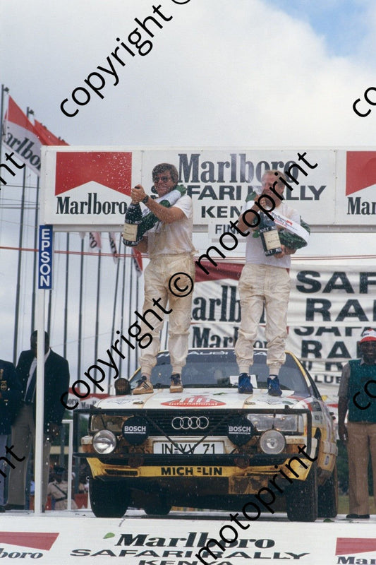 1987 Safari 7 Hannu Mikkola, Arne Hertz Audi  podium (courtesy Roger Swan) (368)